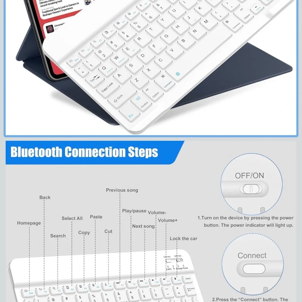 White Bluetooth Keyboard